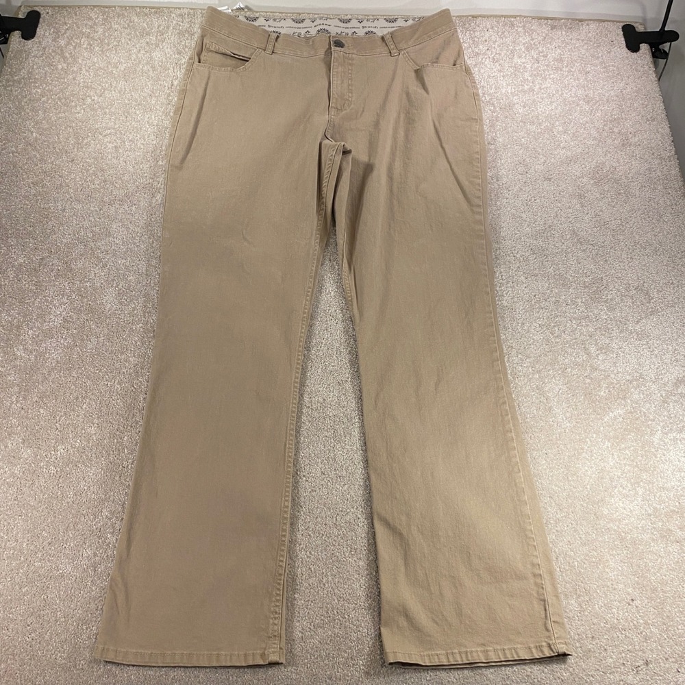 Riders by Lee Bootcut Pants Womens 20W L Tan Khaki Midrise Stretch Chino
